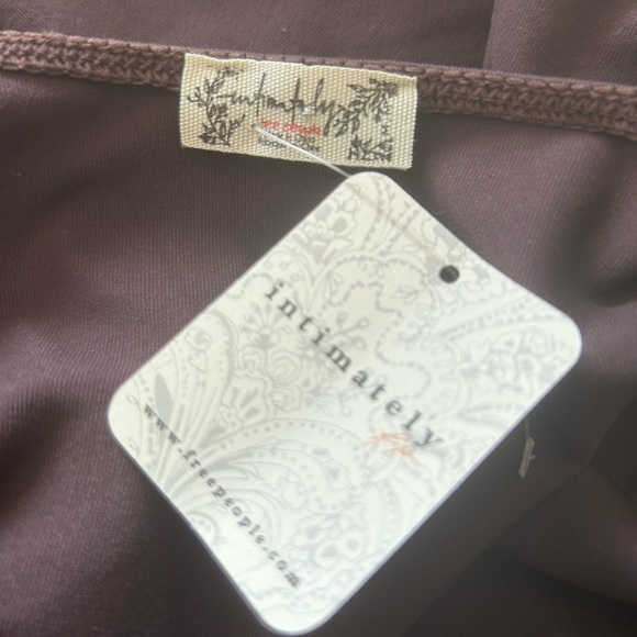 Free People Intimately V Neck Bodysuit Top Brown Medium - Picture 4 of 6